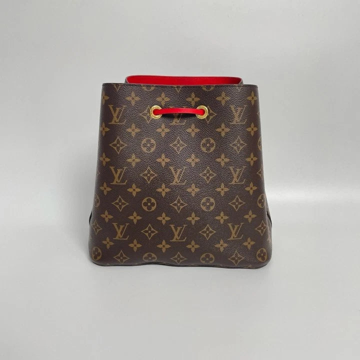 Louis Vuitton Neonoe Monogram Canvas Red Bucket Bag For Women