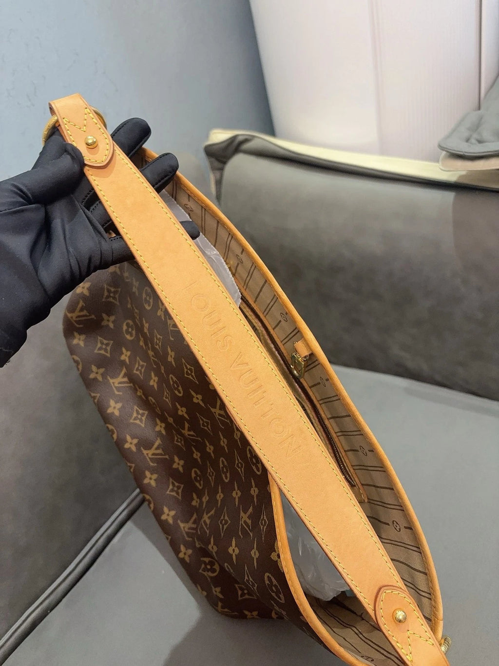 Louis Vuitton Delightful PM Monogram Shoulder Bag Brown Gold Used Women Classic