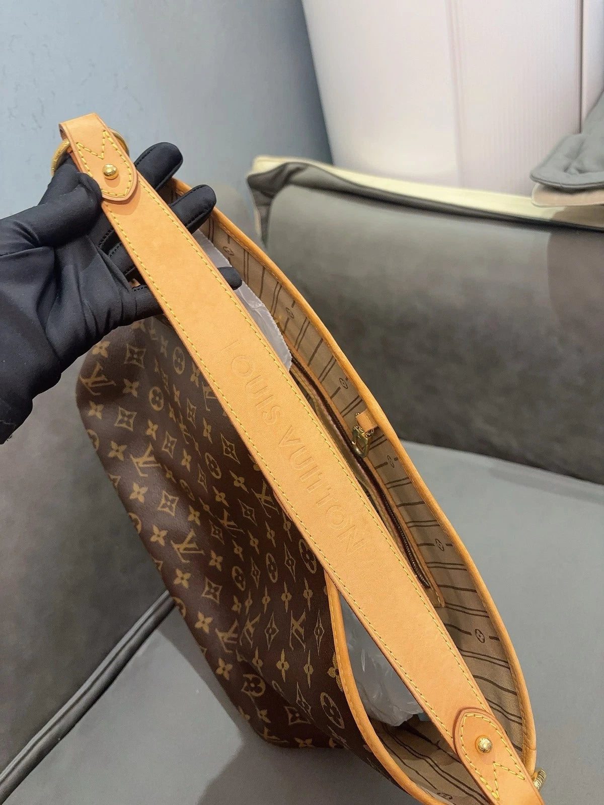 Louis Vuitton Delightful PM Monogram Shoulder Bag Brown Gold Used Women Classic