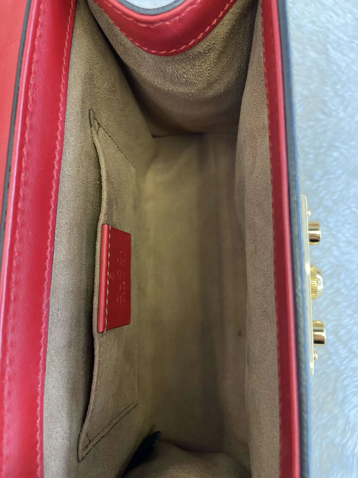 Authentic Gucci Red Padlock Small Chain Shoulder Bag For Women