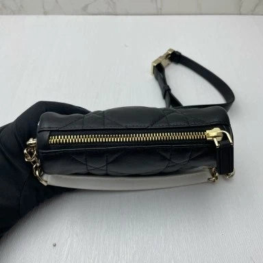Authentic Dior Black Leather Mini Vibe Hobo Shoulder Bag For Women