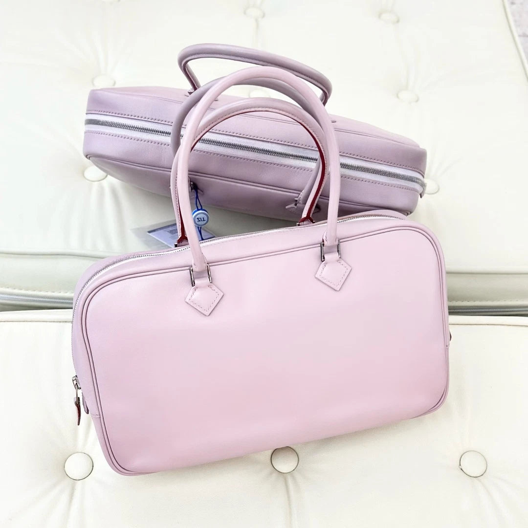 Hermes Plume Elan Calfskin Top Handle Bag Purple Women S
