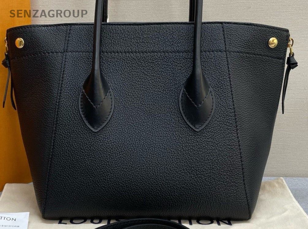 Louis Vuitton Calfskin Tote Handle bag Crossbody Black Gold Women Classic