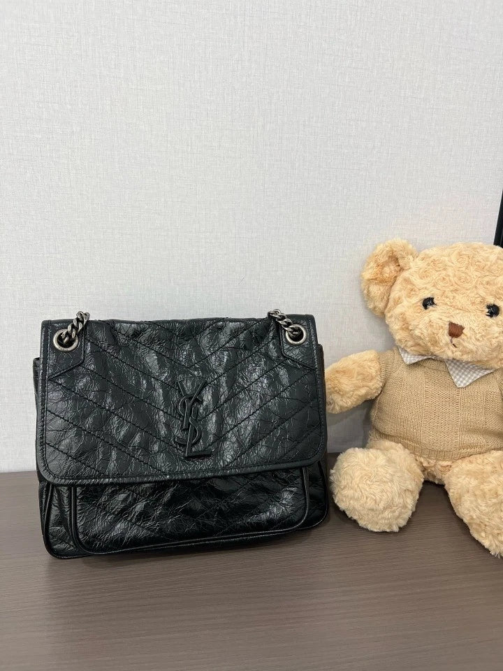 YSL Black Medium Niki Shoulder Crossbody Bag For Women