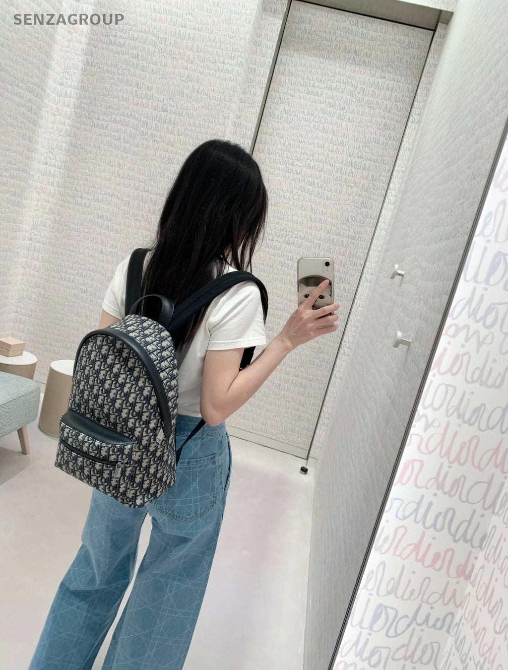 Christian Dior Oblique rider PM BackPack Monogram Shoulder bag Navy Classic