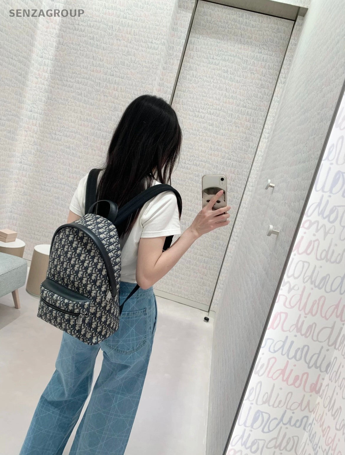Christian Dior Oblique rider PM BackPack Monogram Shoulder bag Navy Classic