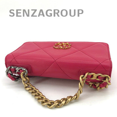 Chanel 19 WOC Wallet on Chain Red Gold Lambskin Shoulder Bag
