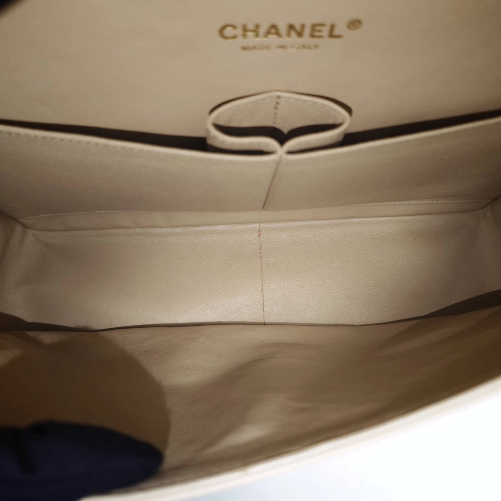 CHANEL Beige Leather CF Jumbo Shoulder Bag For Women