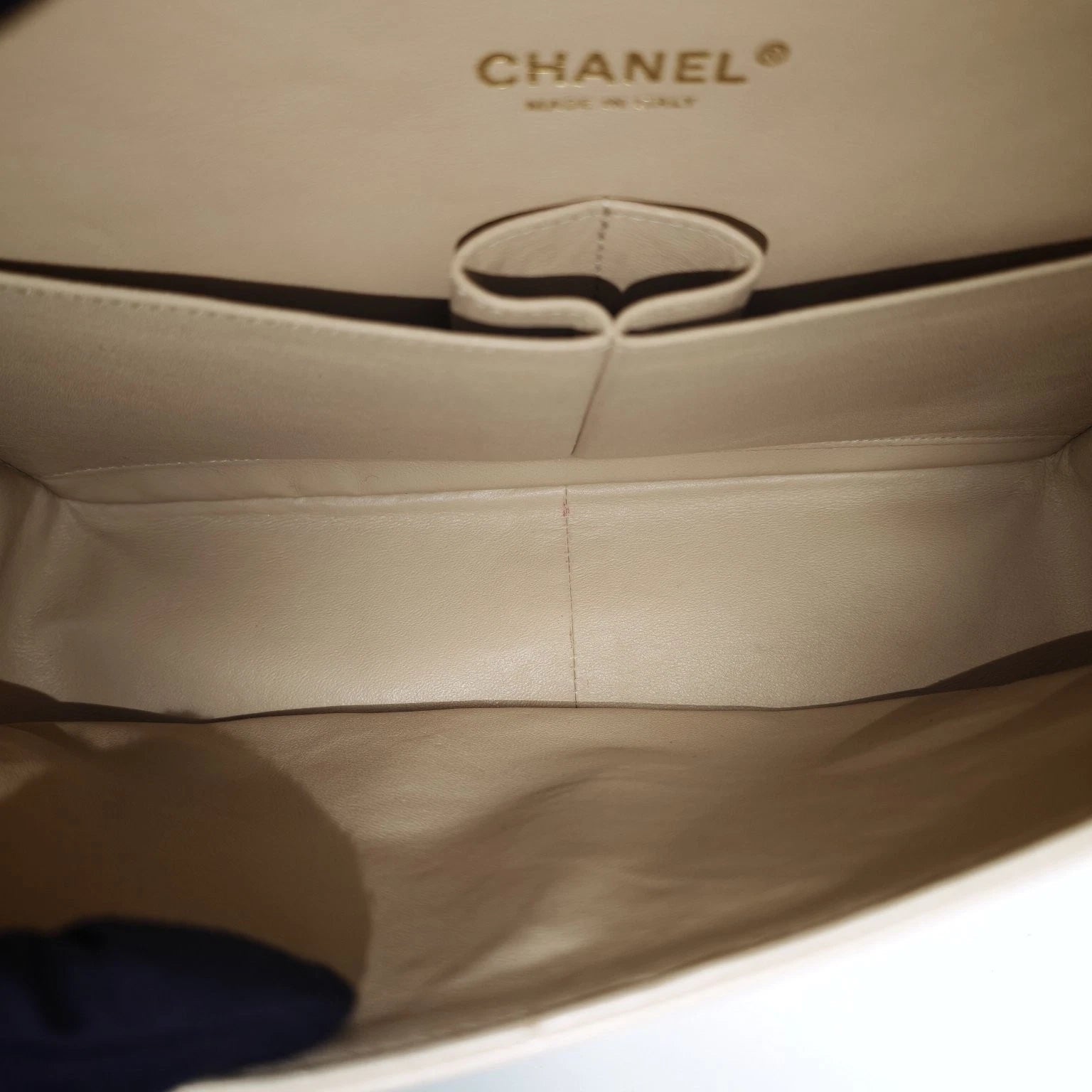 CHANEL Beige Leather CF Jumbo Shoulder Bag For Women