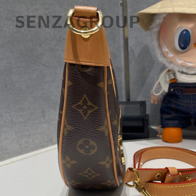 Louis Vuitton Monogram Moon Bag Chain Shoulder Bag Brown Gold Clasp