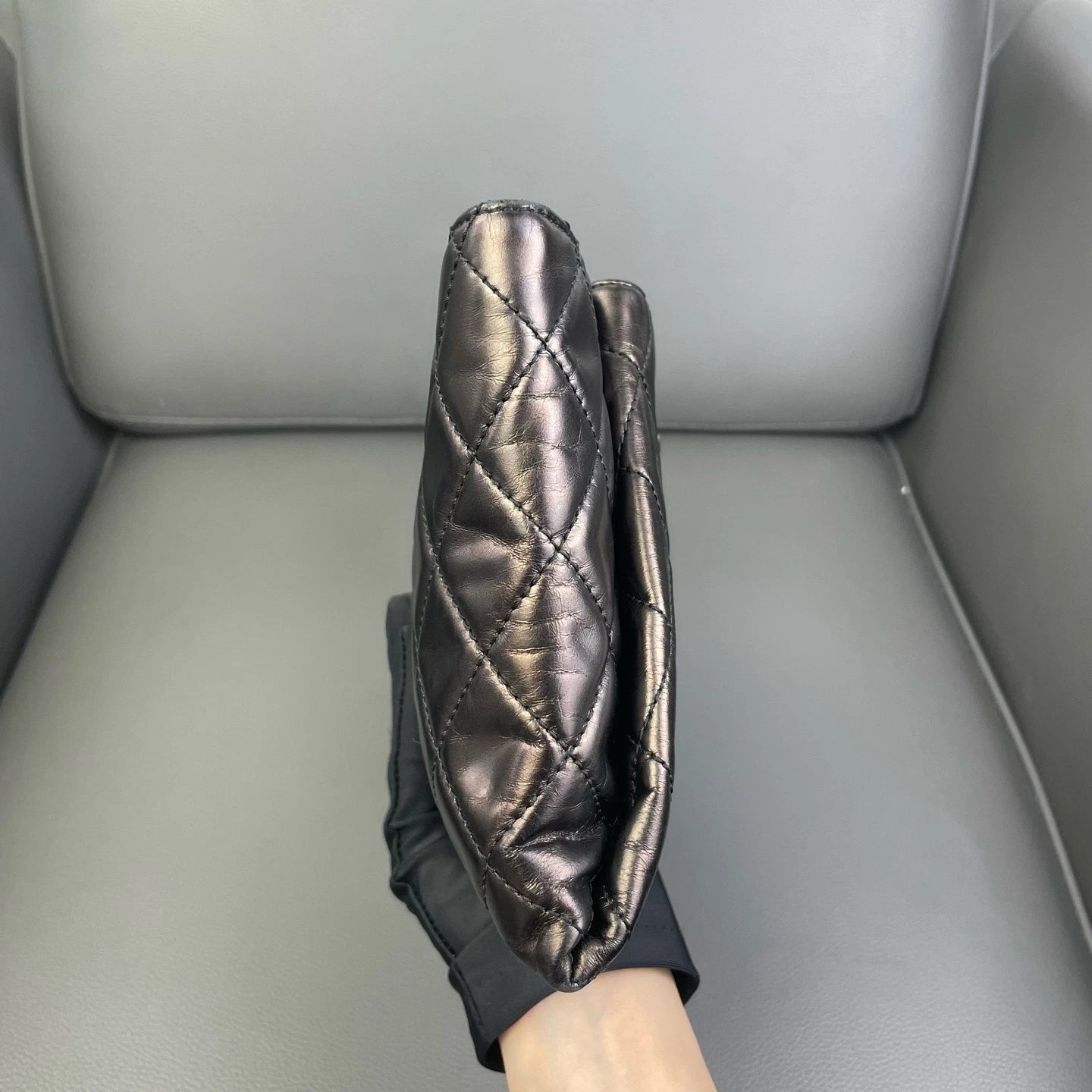 Chanel Quilted Chocolate Brown Leather Envelope Clutch For Women