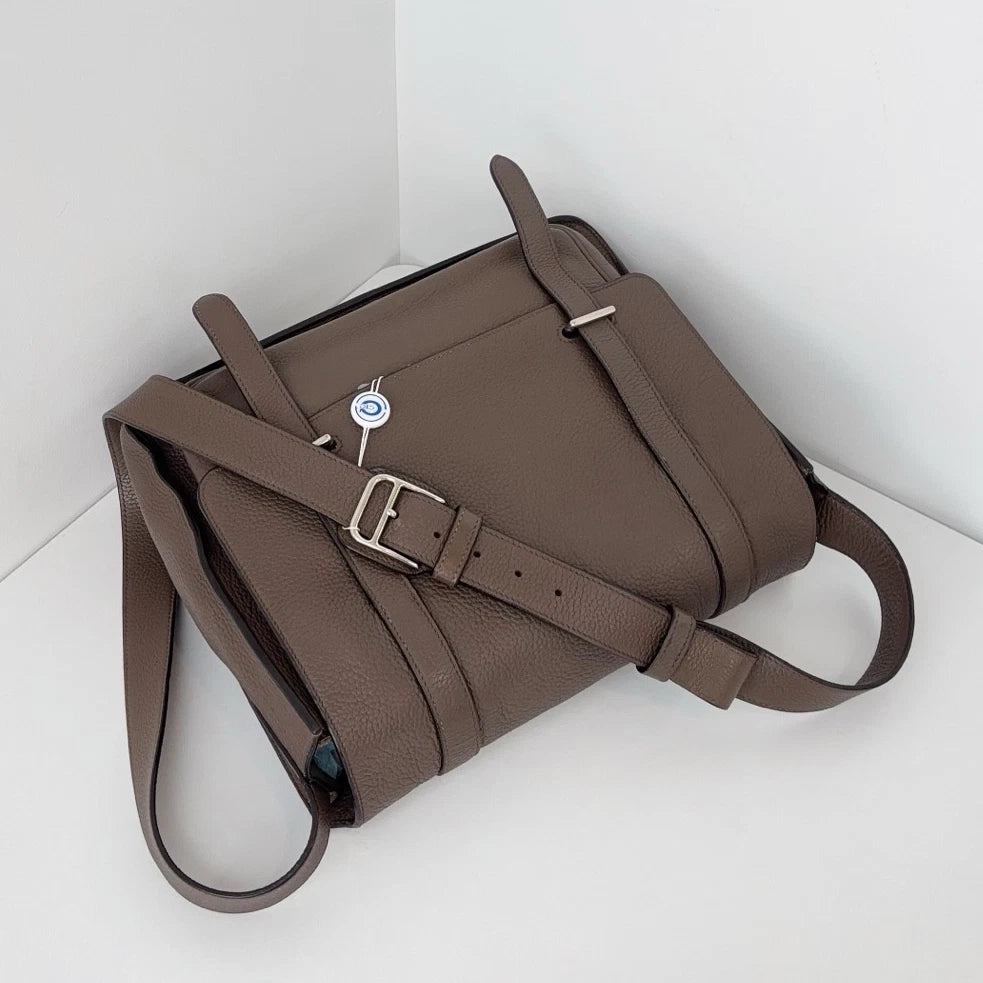 Hermes Steve35 2Way Gray Shoulder Bag Crossbody Silver Hardware