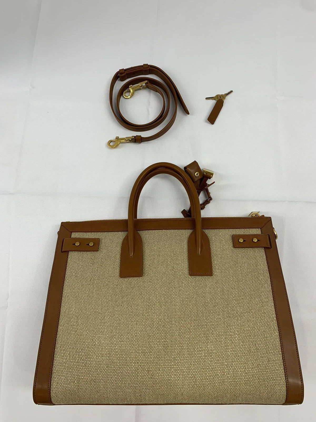 Saint Laurent Large Logo Padlock Leather Handbag For Women