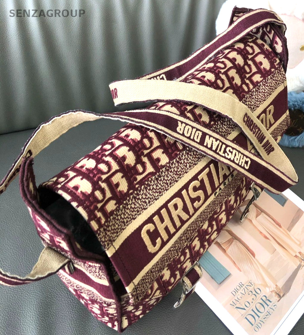Christian Dior Camp Logo Monogram Shoulder bag Wine Red Women