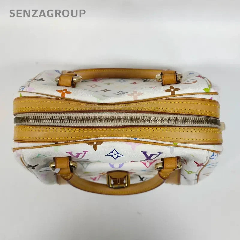 SJ0001 Louis Vuitton  white Multicolore Bowling Bag Takashi Murakam 26309