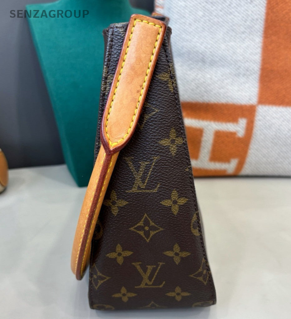 Louis Vuitton Looping Monogram Shoulder Bag Brown Gold Women Classic