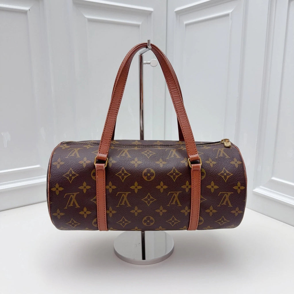 Louis Vuitton Papillon Vintage Monogram Shoulder Bag Brown Gold Used Women