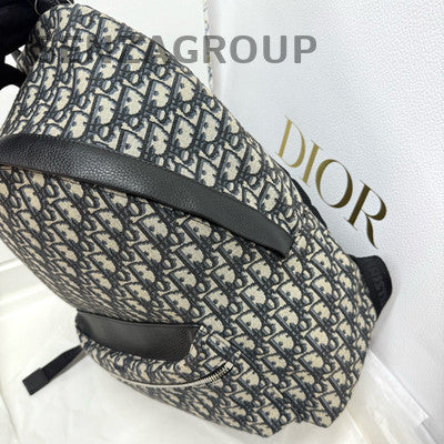 Dior Oblique Backpack Rider Black Silver Unisex Classic