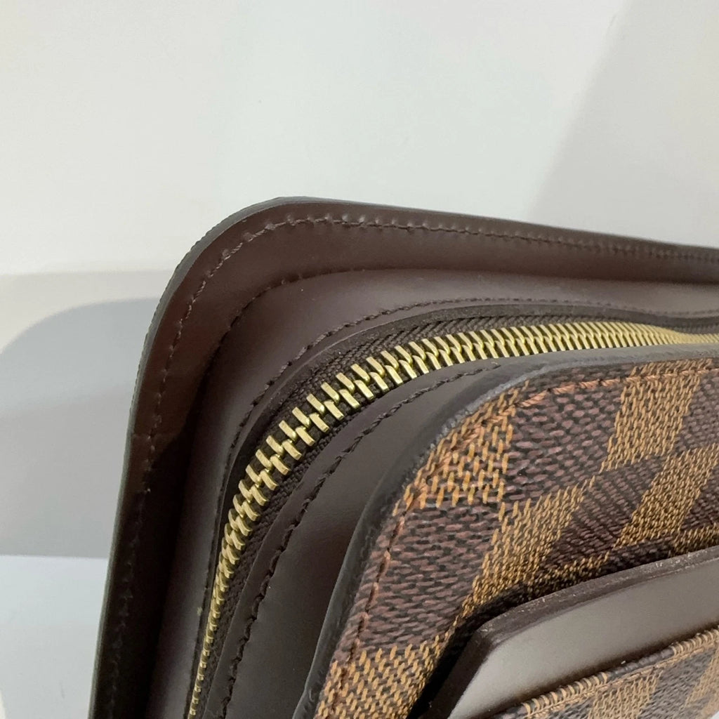 Louis Vuitton Damier Logo Patch Brown Clutch Bag For Women