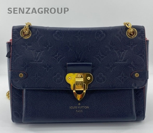 Louis Vuitton Vavin MM Monogram Chain Shoulder Bag Blue Red Gold Women Classic