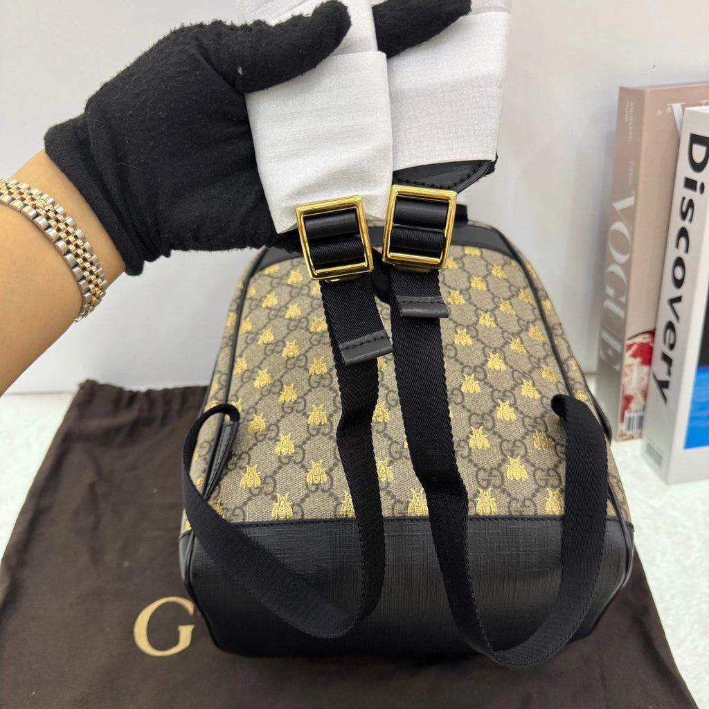 GUCCI GG Bee Small Canvas Backpack For Women