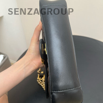 Gucci Marmont 22 Black Gold Chain Shoulder Crossbody Bag Classic Women