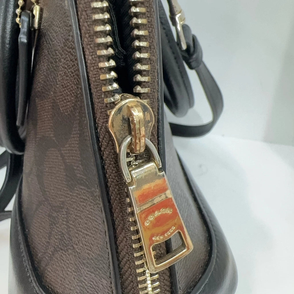 Coach Brown Monogram Shell Shoulder Handbag Crossbody Bag For Women
