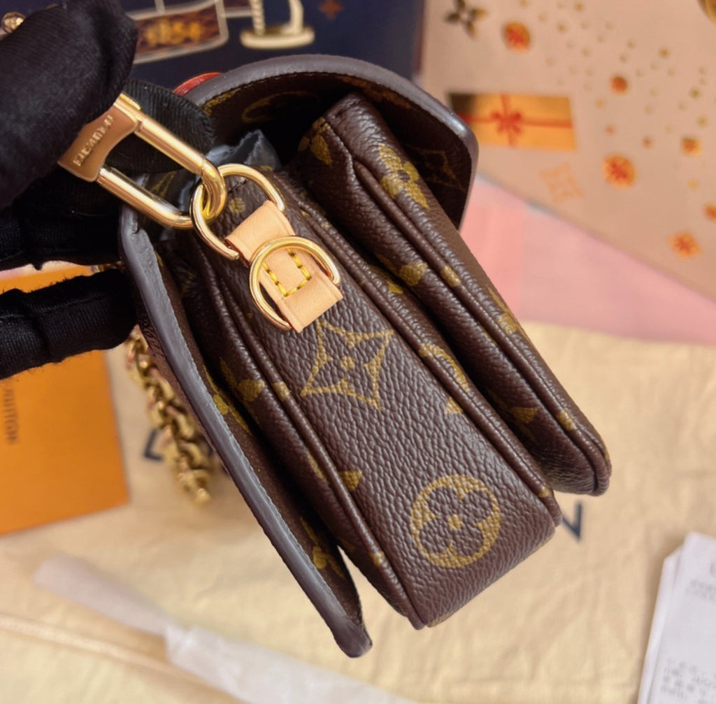 Louis Vuitton Pochette Metis Mini Monogram Chain Shoulder Bag Brown Gold Women