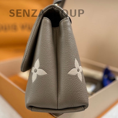 Louis Vuitton Madeleine MM Monogram Grey Gold Handbag Crossbody Women Classic