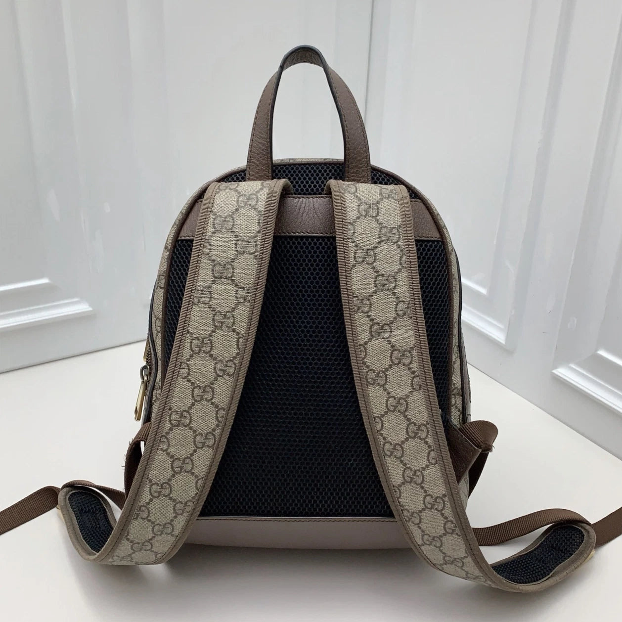 Gucci Ophidia Backpack Brown Beige Gold Unisex Adults Classic
