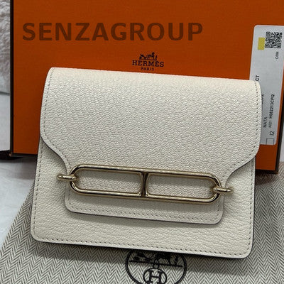 Hermès Mini Roulis Slim Bag White Gold Crossbody Shoulder Bag for Women