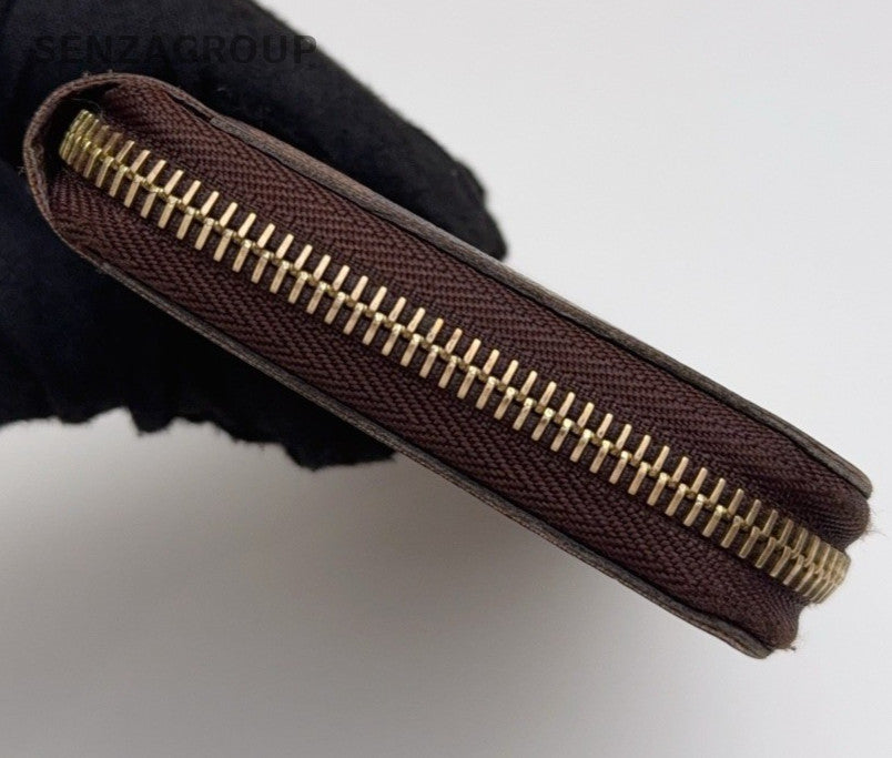 Louis Vuitton Zippy Long Wallet Brown Gold Used  Unisex Adults Classic