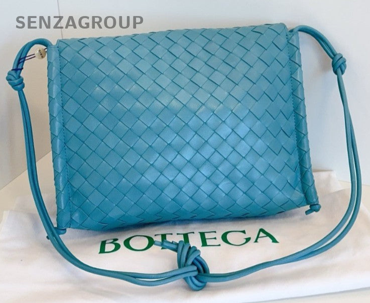 Bottega Veneta Weaving Shoulder bag Macaron blue Crossbody Almost Brand NEW