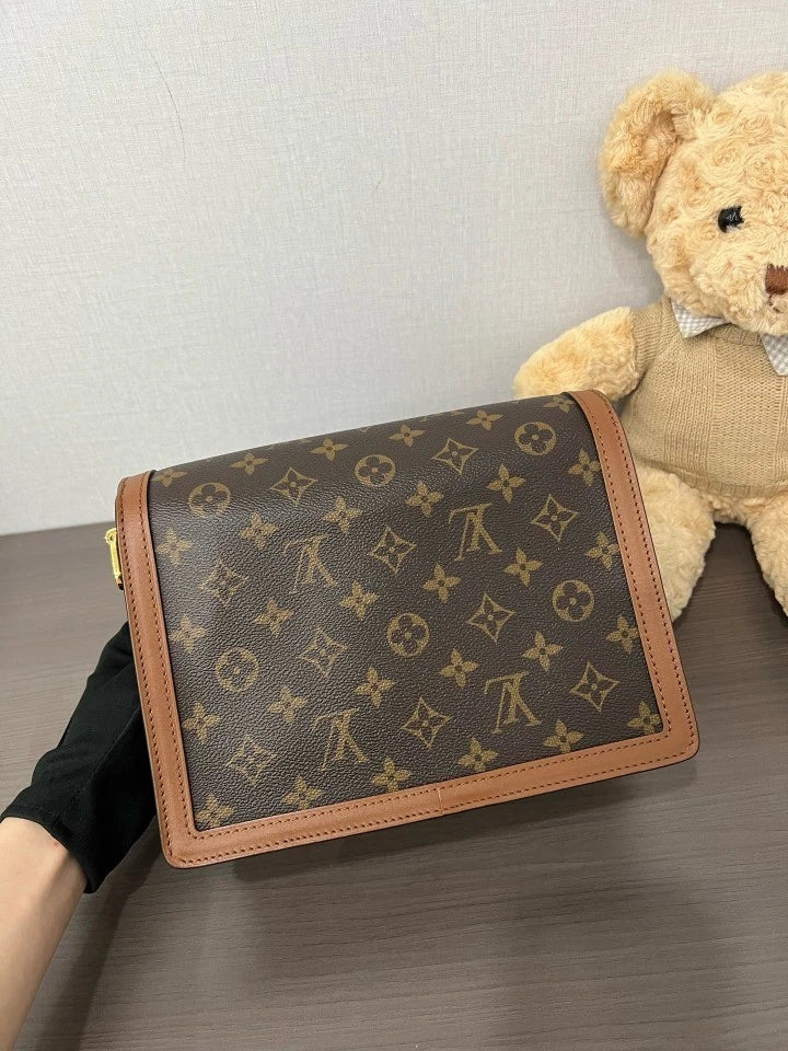 Louis Vuitton Medium Dauphine Canvas Shoulder Bag For Women