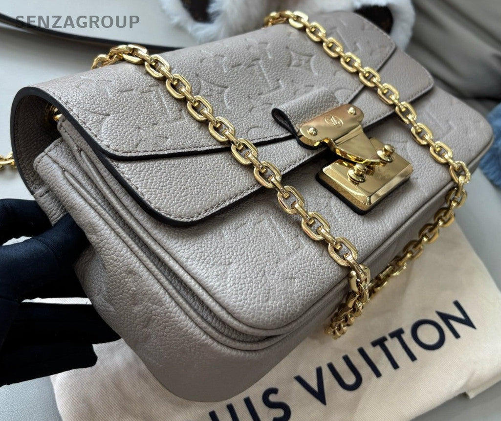 Louis Vuitton Marceau Chain Shoulder Bag Gray Gold Used Women Classic Fashion