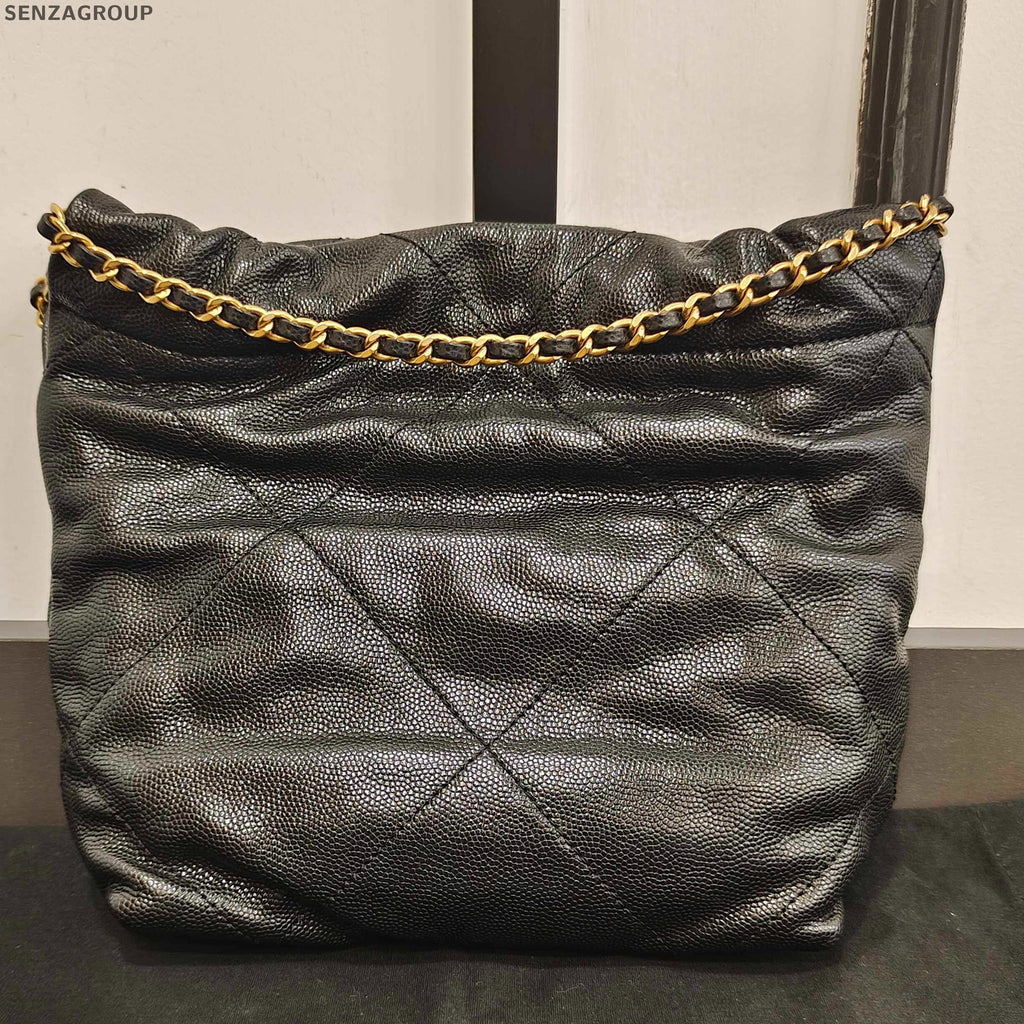 Chanel 22 Bag Mini Black Gold Chain Shoulder Bag Quilted Classic