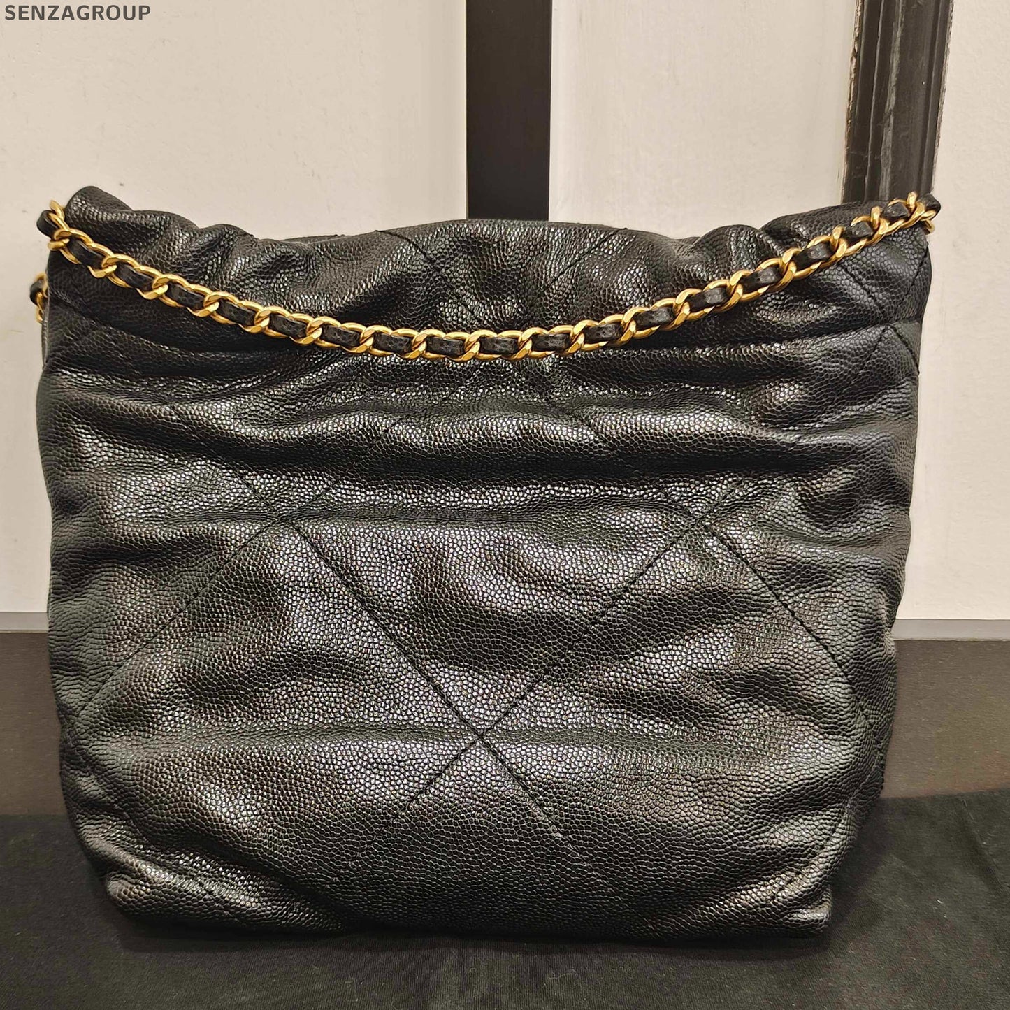 Chanel 22 Bag Mini Black Gold Chain Shoulder Bag Quilted Classic