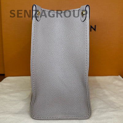 Louis Vuitton Onthego GM Monogram Tote Bag Small Grey Gold Women's Fashion