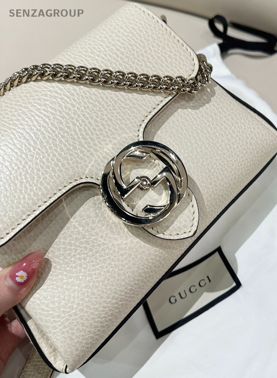 Gucci Messenger Shoulder Crossbody Bag White Women Almost Brand New