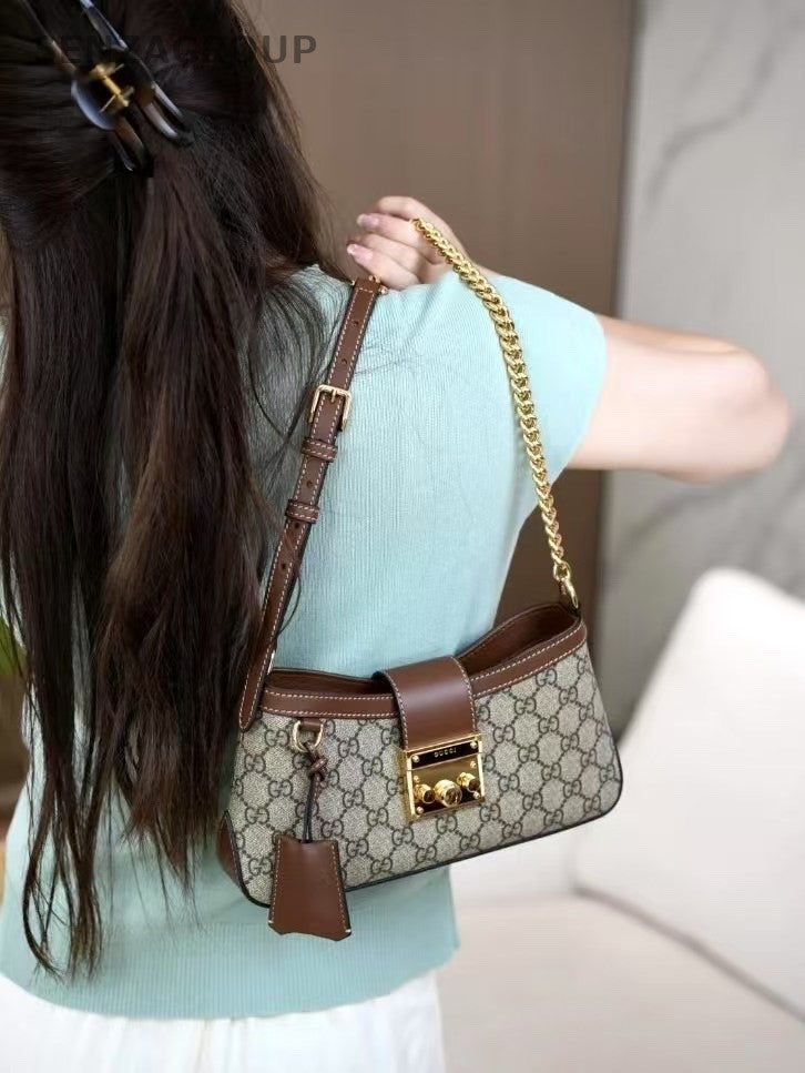 GUCCI Padlock New model for 2025 Monogram Shoulder bag Women Brand NEW