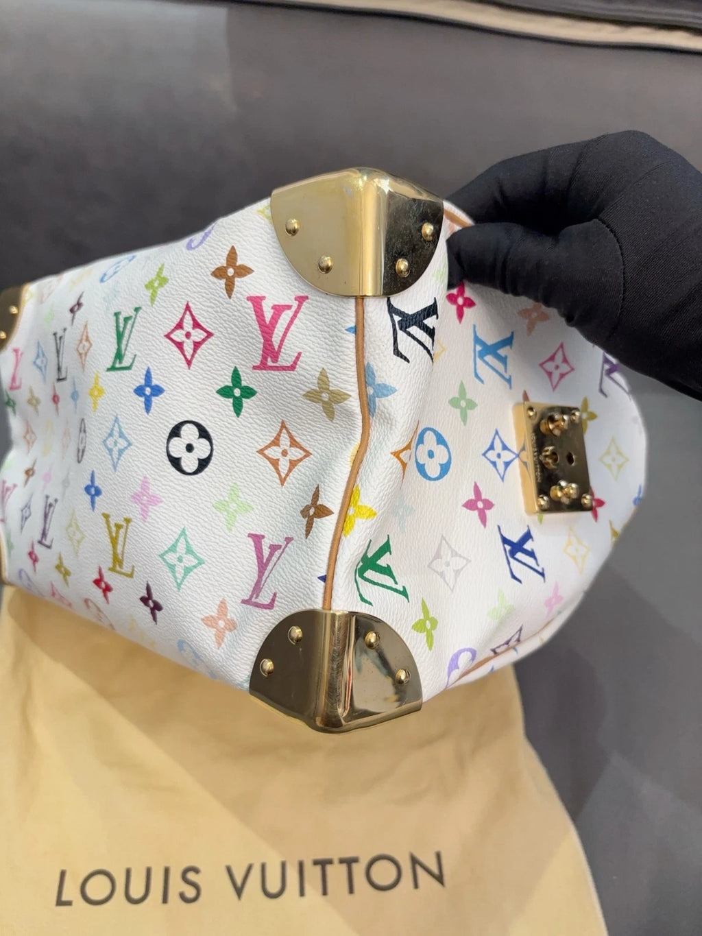 Louis Vuitton Takashi Speedy30 Monogram Handbag White Japan Edition - Pre-Owned