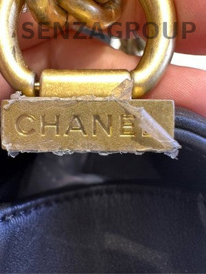 Chanel Le Boy Small Black Gold Quilted Calfskin Chain Shoulder Bag