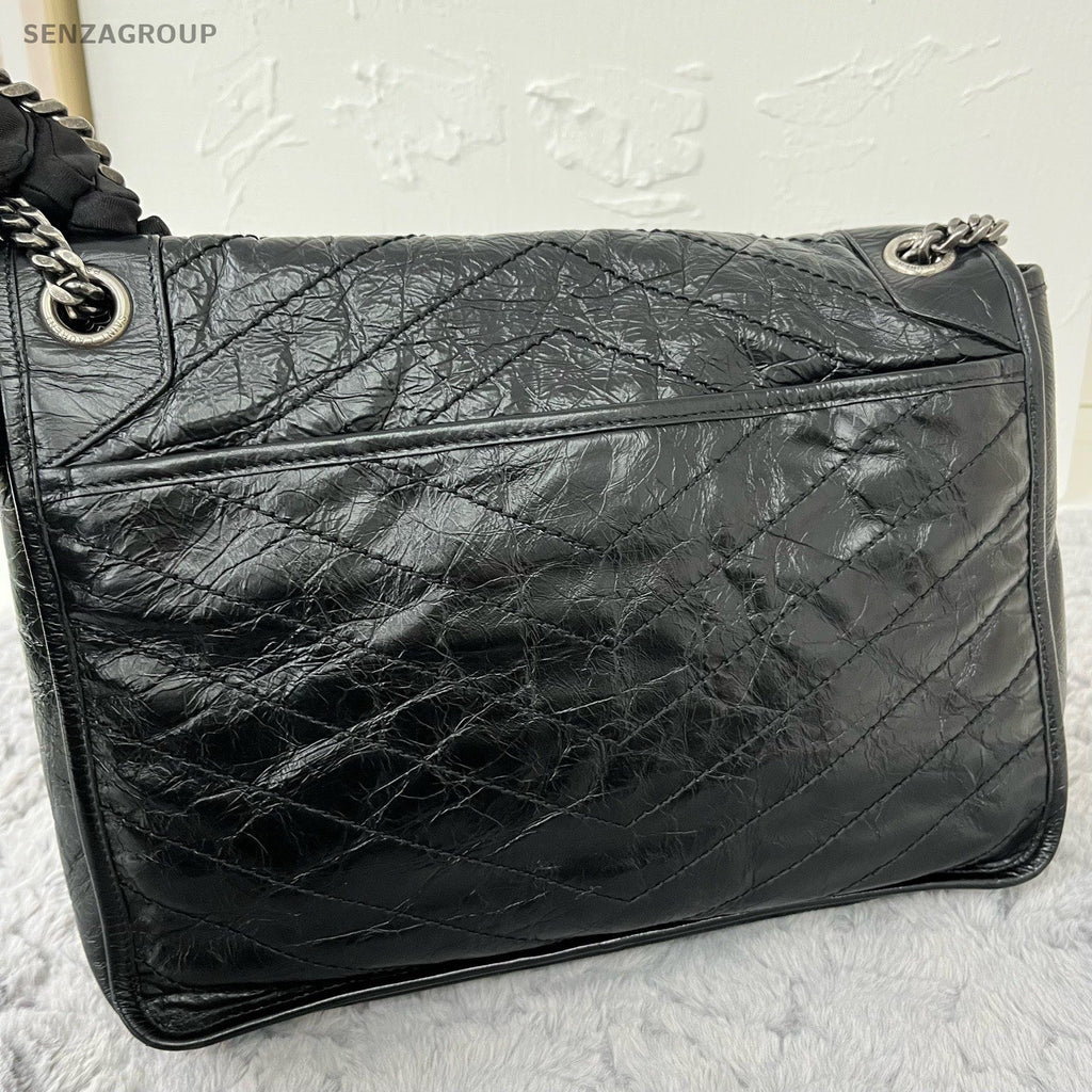 Saint Laurent Niki GM Chain Shoulder Bag Black Silver Used Women Classic