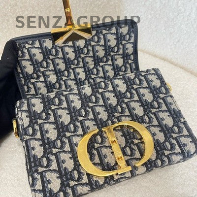 Dior Oblique Box Bag Black Gold Shoulder Crossbody Classic Women
