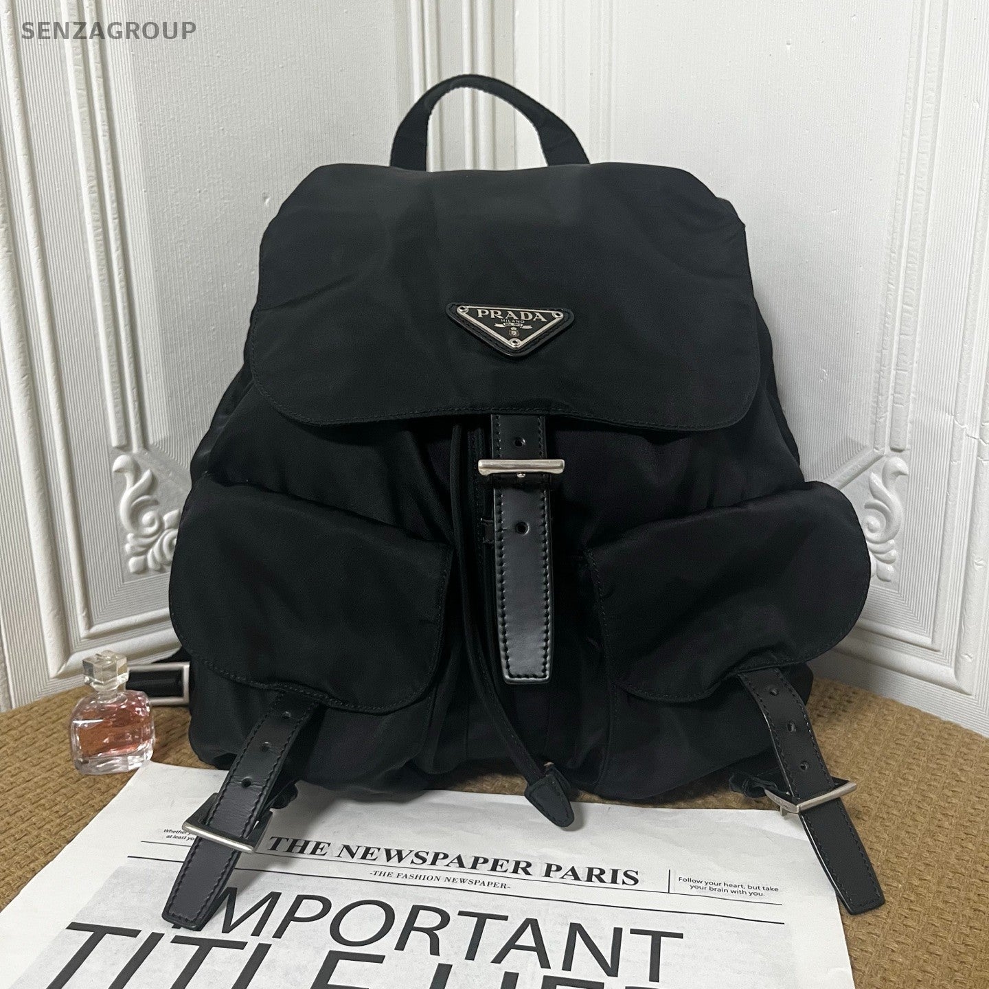 PRADA Nylon Backpack Classic Logo Top Handle bag