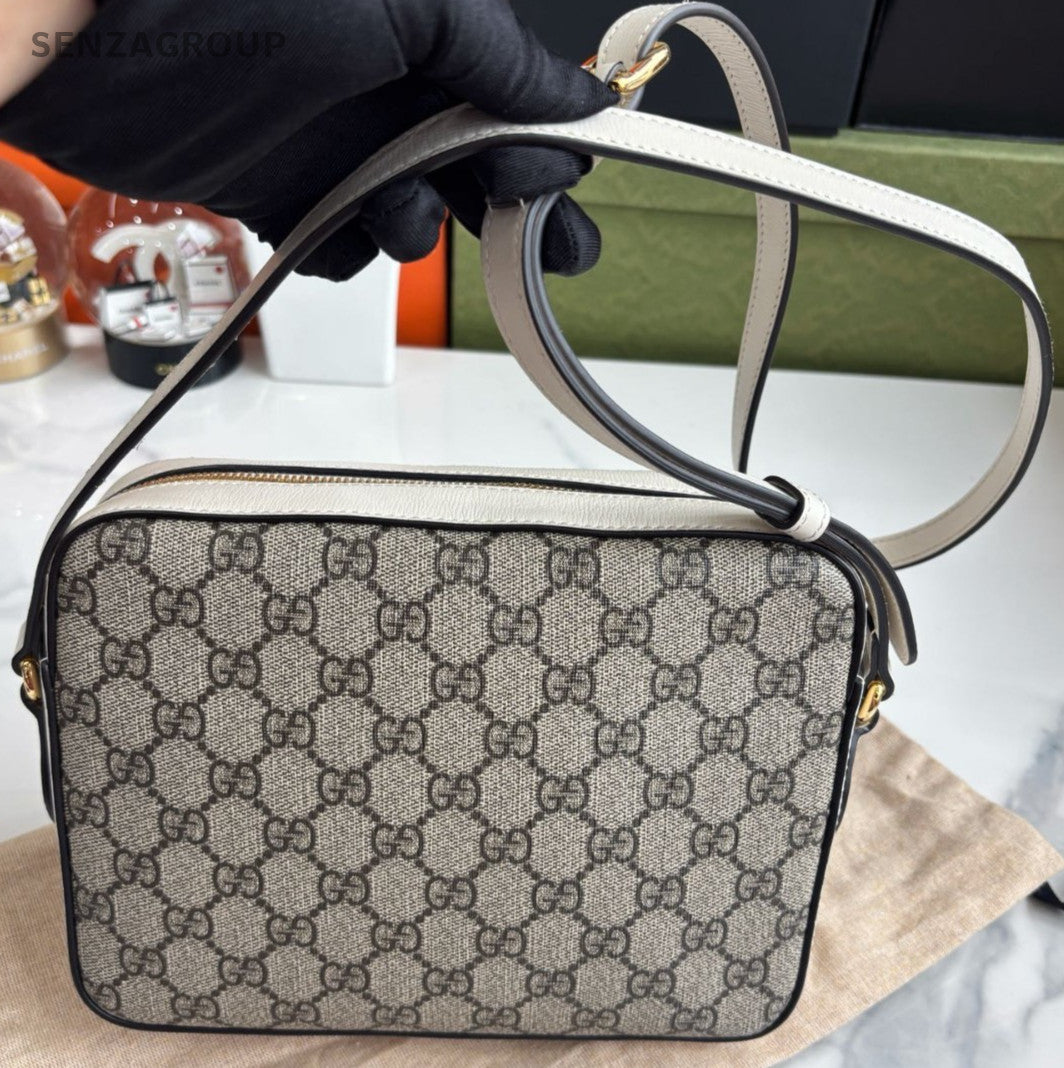 GUCCI 1955  Monogram white Carmera Shoulder bag Crossbody Almost Brand New