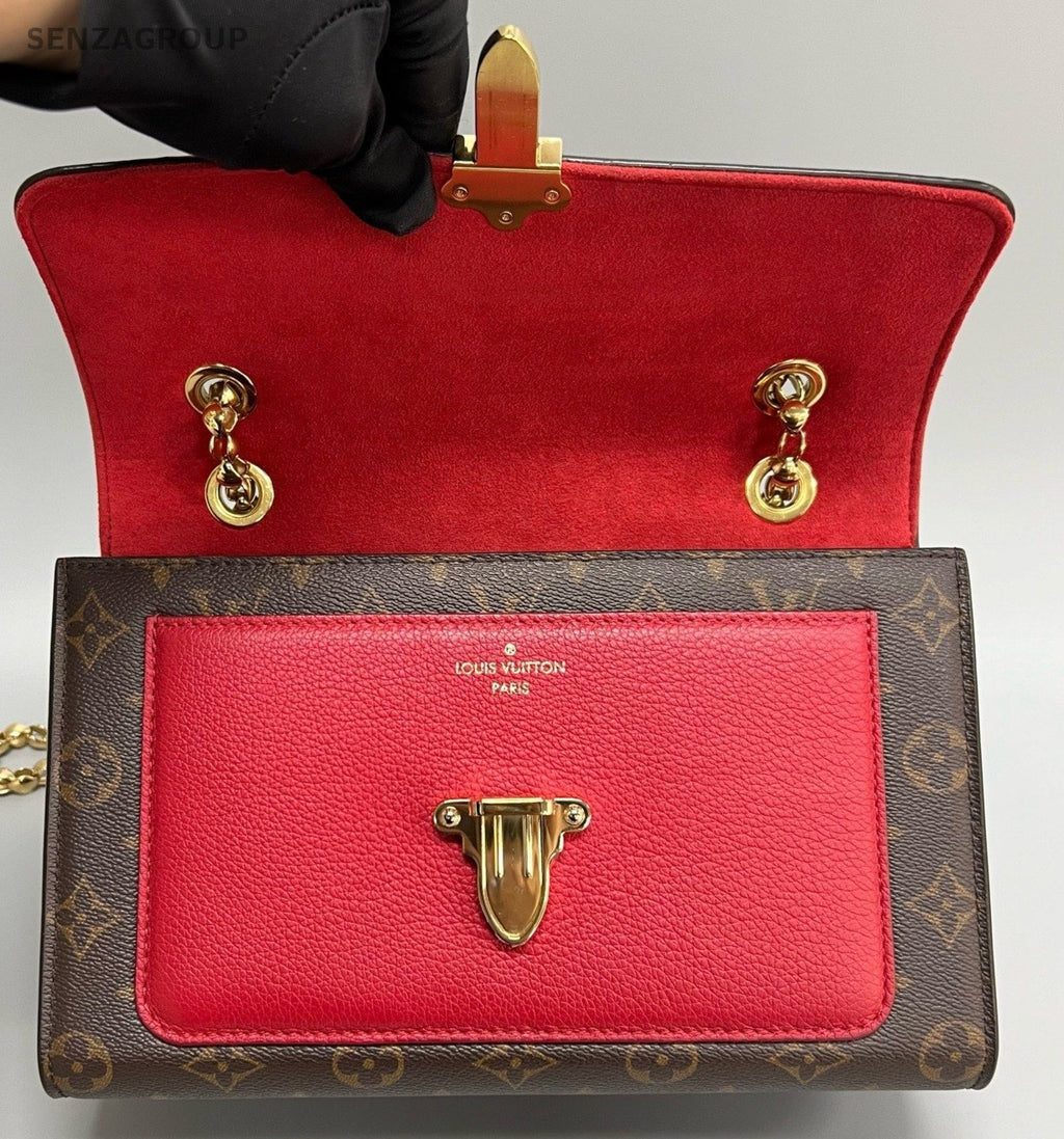 Louis Vuitton Victoire Monogram Chain Shoulder Bag Crossbody Brown Gold Women