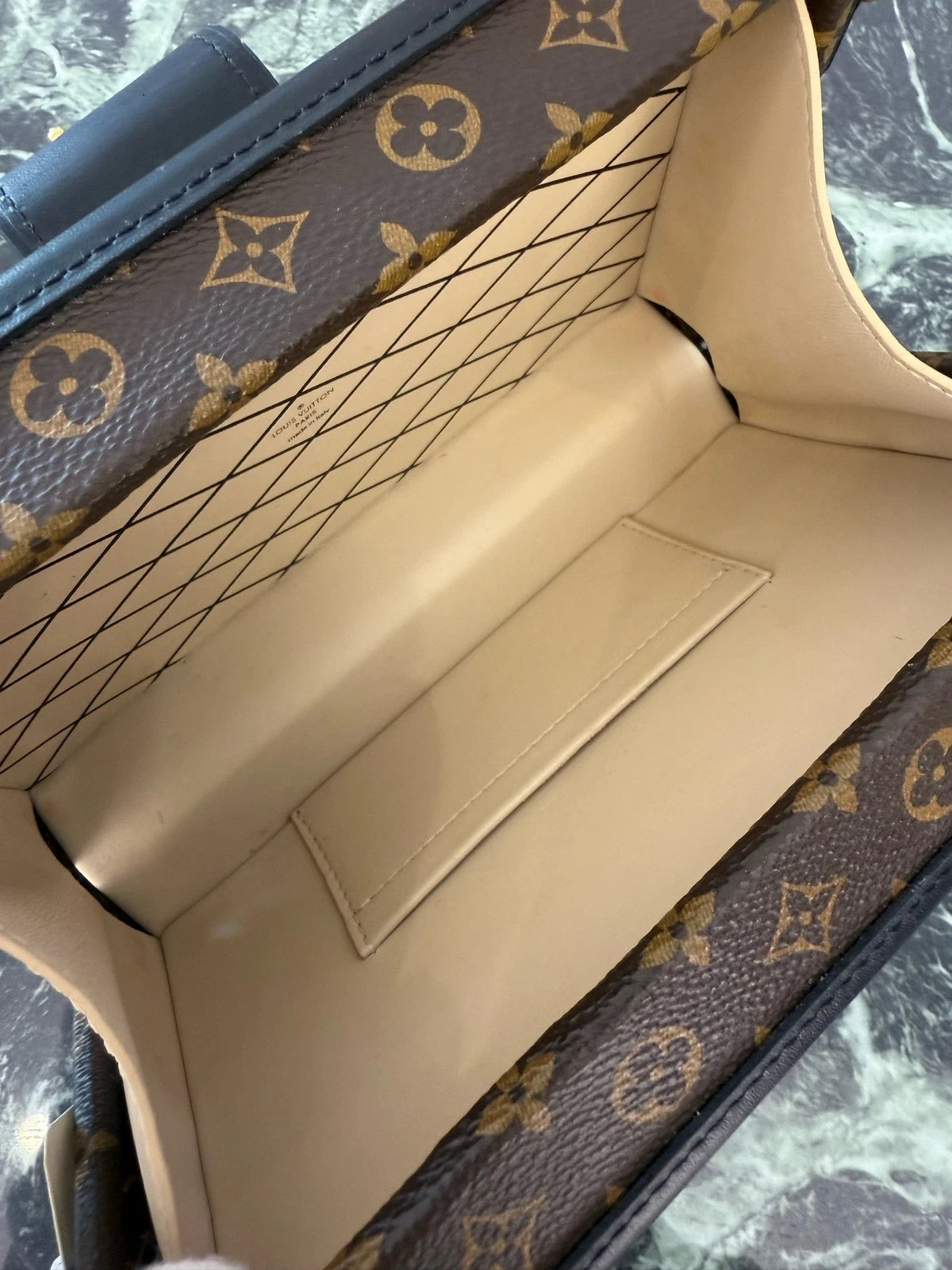 Louis Vuitton Petite Malle Canvas Crossbody Clutch Bag For Women