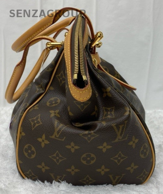 Louis Vuitton Monogram GM Top Handle Bag Brown Gold Used Women Classic