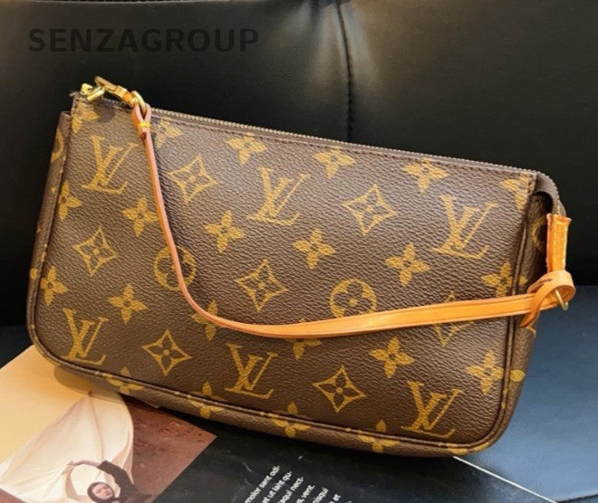 Louis Vuitton Monogram Zipping Top Handle Bag Brown Gold Used Women Classic